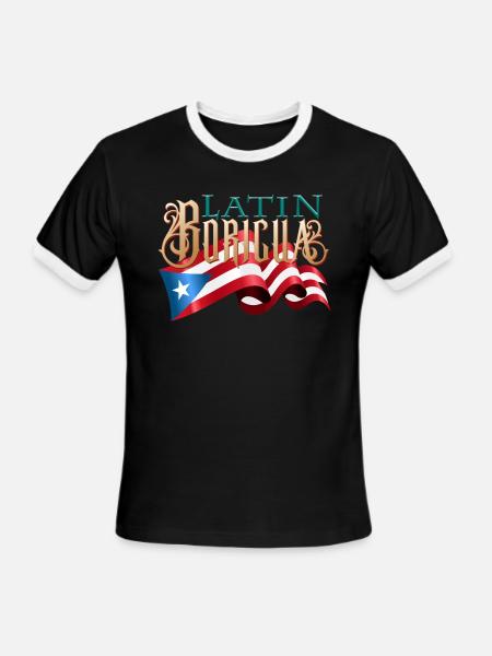 Latin Boricua Spanglish - Men's Ringer T-Shirt - black/white
