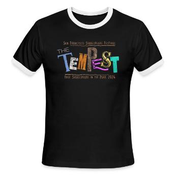 The Tempest - Free Shakespeare in the Park 2024 - Men's Ringer T-Shirt - black/white - Front - Jackson (183cm)