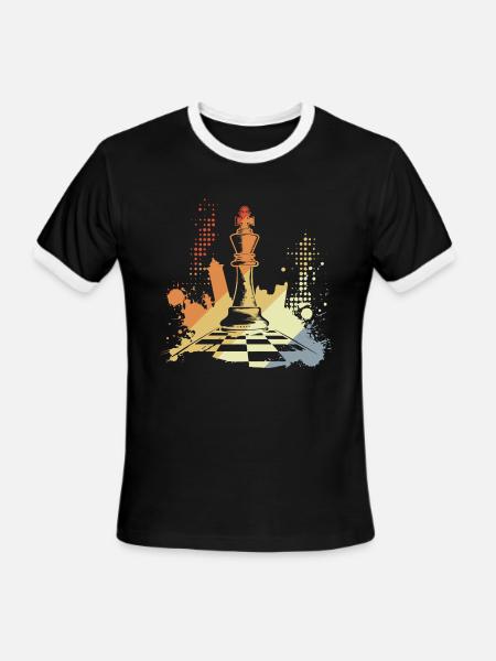 Chess Pieces - Men's Ringer T-Shirt - black/white