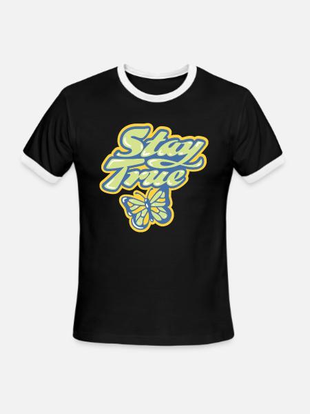 Stay True - Men's Ringer T-Shirt - black/white