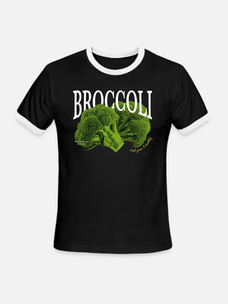 Broccoli Fresh & Healthy - Men's Ringer T-Shirt - black/white
