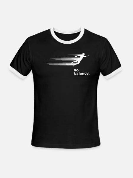 Velocity Run Beyond Balance - Men's Ringer T-Shirt - black/white