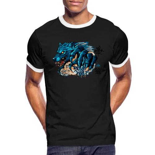 Blue Wolf Graffiti Street Art - Men's Ringer T-Shirt