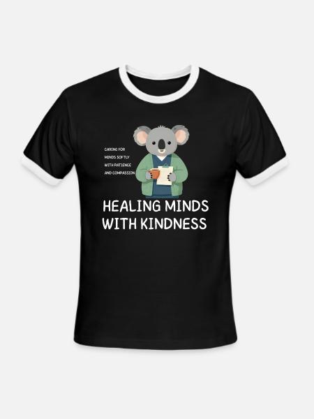 Healing Minds with Kindness - Men's Ringer T-Shirt - black/white