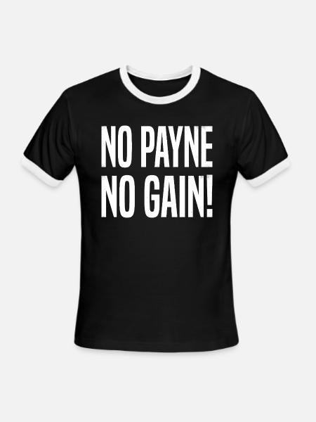 No Payne No Gain Last Name Joke Workout Pun - Men's Ringer T-Shirt - black/white