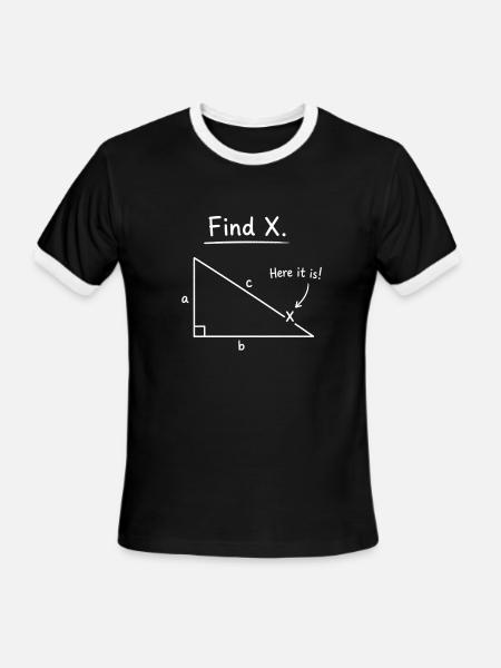 Find X Algebra Math - Men's Ringer T-Shirt - black/white