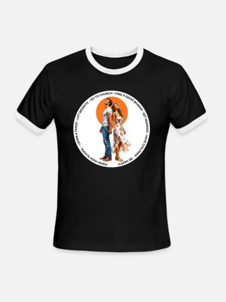 The Success Formula for Young Men - Men's Ringer T-Shirt - black/white
