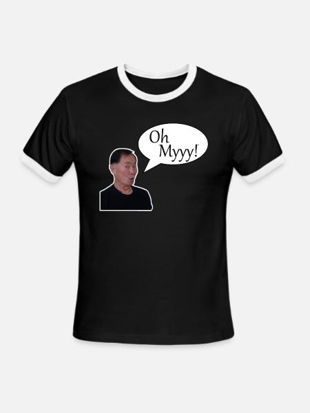 George Takei Oh Myyy mp Women's T-Shirts - Men's Ringer T-Shirt - black/white