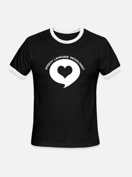 Speech Language Pathologist Heart Shirt - Men's Ringer T-Shirt - black/white