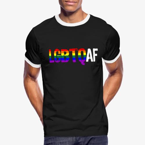 LGBTQ AF LGBTQ as Fuck Rainbow Pride Flag - Men's Ringer T-Shirt