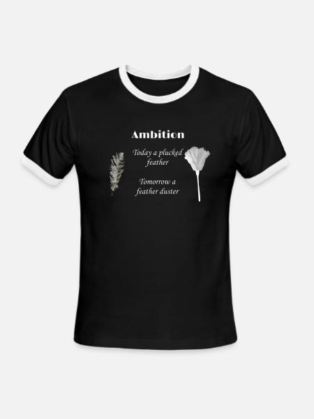 ambition of a feather - Men's Ringer T-Shirt - black/white