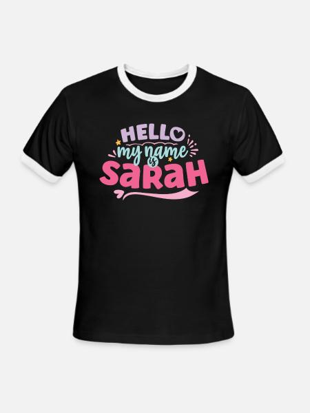 Sarah My Name Is Sarah - Men's Ringer T-Shirt - black/white