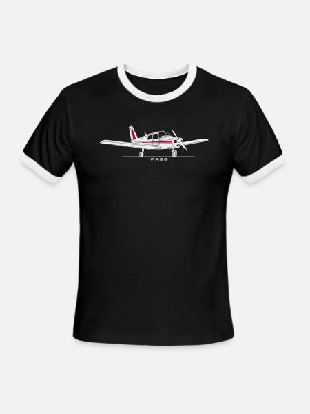 Piper PA28 Portrait Skies - Men's Ringer T-Shirt - black/white