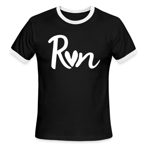RUN (heart) - Men's Ringer T-Shirt