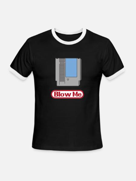 Blow me - Men's Ringer T-Shirt - black/white