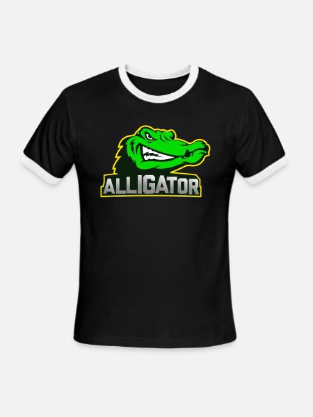 Alligator lovers - Men's Ringer T-Shirt - black/white