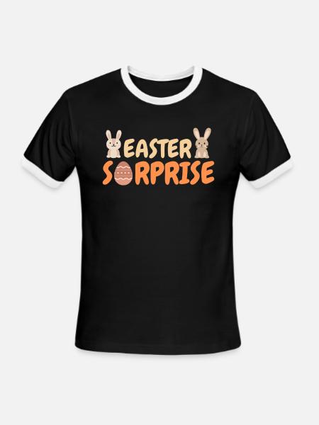 Easter Surprise - Men's Ringer T-Shirt - black/white