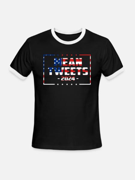Mean Tweets 2024 - Men's Ringer T-Shirt - black/white