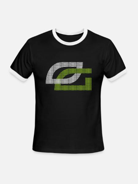 optic gaming logo white spell out mp - Men's Ringer T-Shirt - black/white