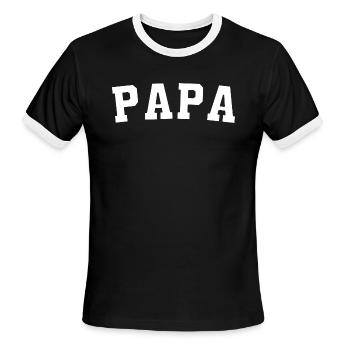 Papa - Men's Ringer T-Shirt - black/white - Front - Jackson (183cm)