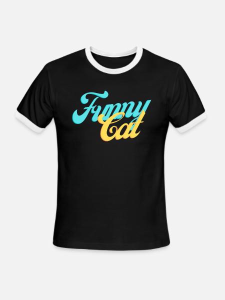 Funny cat - Men's Ringer T-Shirt - black/white