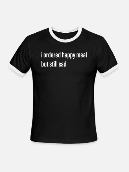 Happy Meal Meme - Men's Ringer T-Shirt - black/white