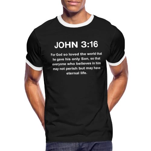 John 3:16 Christian Apparel – White - Men's Ringer T-Shirt