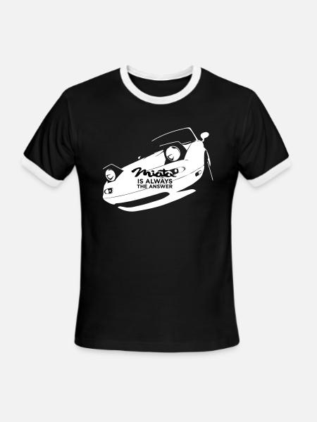 Miata is always the answer - Men's Ringer T-Shirt - black/white