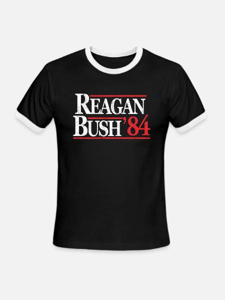 Vintage Reagan Bush 1984 - Men's Ringer T-Shirt - black/white