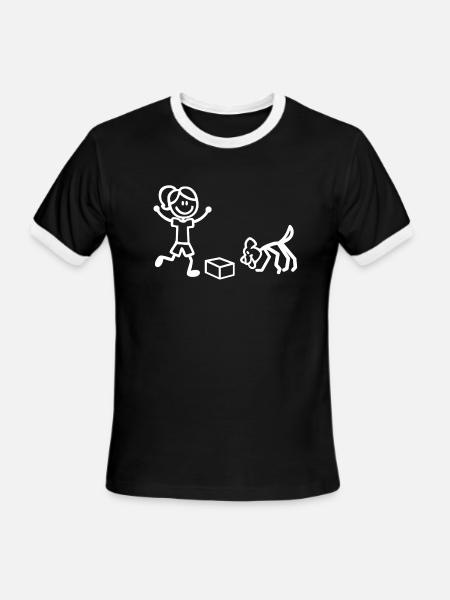 Nosework Stick Figures - Men's Ringer T-Shirt - black/white