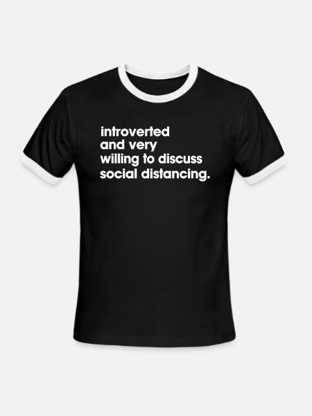 Social Distancing - Men's Ringer T-Shirt - black/white