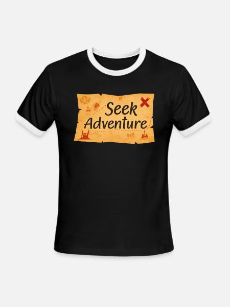 Seek adventure - Men's Ringer T-Shirt - black/white