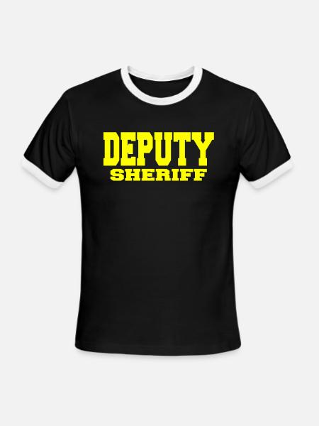 deputy sheriff - Men's Ringer T-Shirt - black/white