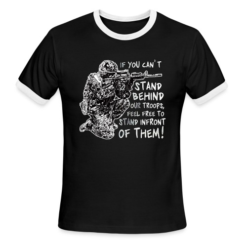Stand Behind Our Troops Canadian Military - Men's Ringer T-Shirt