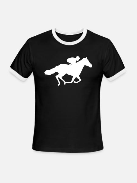 Race Horse - Men's Ringer T-Shirt - black/white