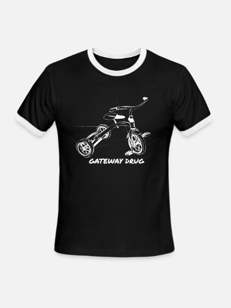 A tricycle is a Gateway Drug - White - Men's Ringer T-Shirt - black/white