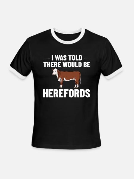 Hereford Cow Cattle Bull Beef Farm - Men's Ringer T-Shirt - black/white