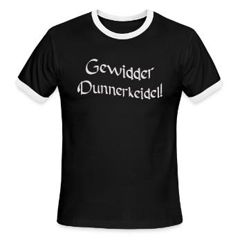 Gewidder Dunnerkeidel, german quote - Men's Ringer T-Shirt - black/white - Front - Jackson (183cm)