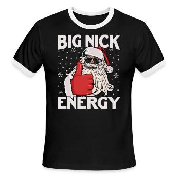 Big Nick Energy Santa - Men's Ringer T-Shirt - black/white - Front - Jackson (183cm)