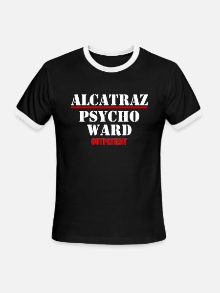 alcatraz_psycho_ward_tshirt - Men's Ringer T-Shirt - black/white