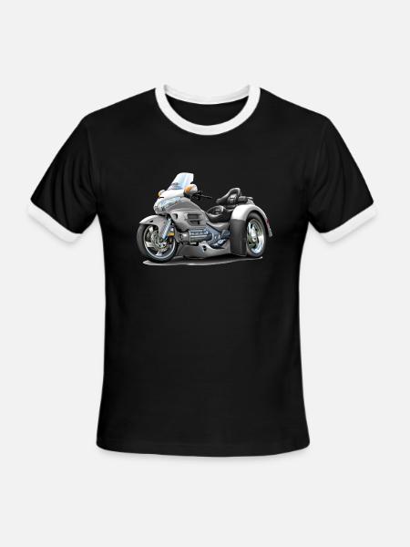 Goldwing White Trike - Men's Ringer T-Shirt - black/white