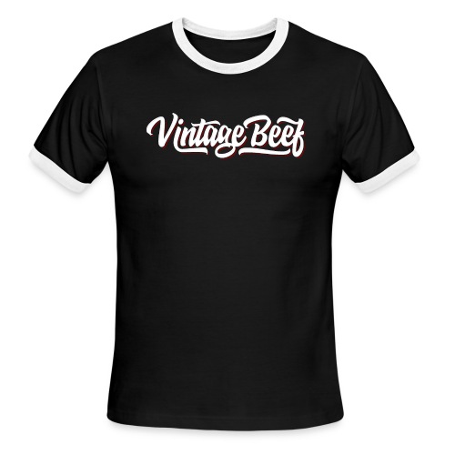 VintageBeef Banner White - Men's Ringer T-Shirt
