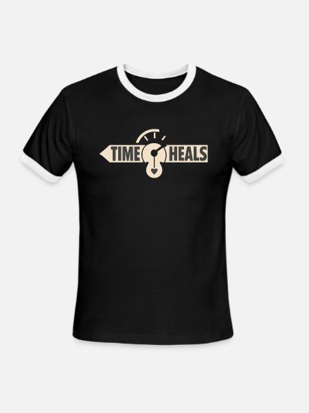 Time Heals - Men's Ringer T-Shirt - black/white