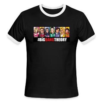 The Big Bang Theory Comic - Men's Ringer T-Shirt - black/white - Front - Jackson (183cm)
