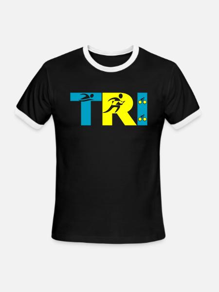 Triathlon - Men's Ringer T-Shirt - black/white