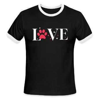 pets lover - Men's Ringer T-Shirt - black/white - Front - Jackson (183cm)