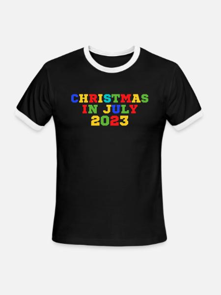 Christmas In July - Men's Ringer T-Shirt - black/white