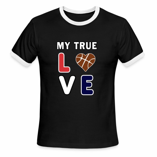 Basketball My True Love kids Coach Team Gift. - Men's Ringer T-Shirt
