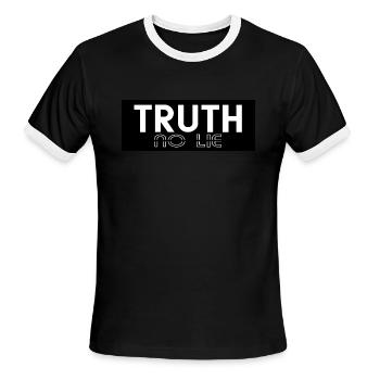 TRUTH NO LIE - Men's Ringer T-Shirt - black/white - Front - Jackson (183cm)