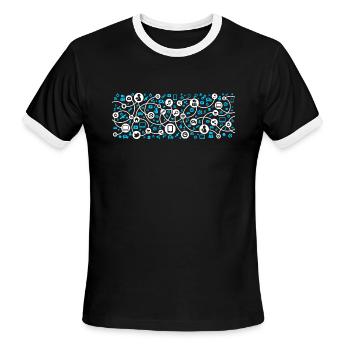 Social Media - Men's Ringer T-Shirt - black/white - Front - Jackson (183cm)